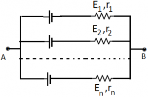 Distribution of current in parallel connection